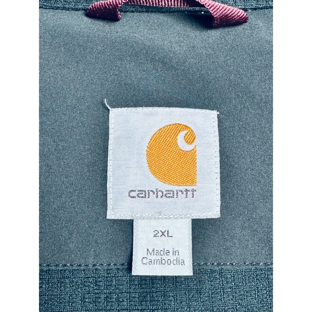 Carhartt Softshell Vest Mens 2X Black Full Zip Work Outdoor Zipper Pockets